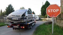 El cruce de A Vide, antes de la instalaci�n de los reductores de velocidad