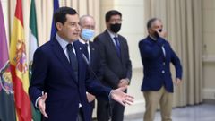 El presidente de la Junta de Andaluc�a, Juanma Moreno en el homenaje al concejal Jos� Mar�a Mart�n Carpena al cumplirse el XX aniversario de su asesinato a manos de la banda terrorista ETA
