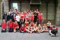 Deportistas del Atletismo A Estrada que compitieron este domingo.