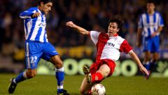 Berizzo, durante otro de los derbis que disput� como c�ltico.