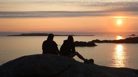 Puesta de sol en la ra de Arousa