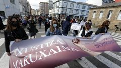 Protesta contra el archivo inicial del Caso Maruxaina, en abril del 2021