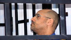 Saif al Islam Gadafi durante un juicio en la localidad de Zintan.