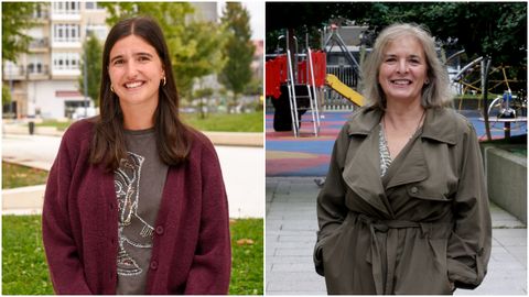 Ainoa Carracedo (izquierda) es la profesora más joven en obtener plaza este año (22 años). Amalia Parra (derecha), de 62, es la mayor.