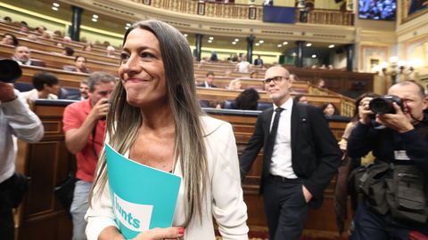 La portavoz de Junts en el Congreso, Miriam Nogueras, antes de su intervenci�n