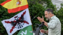 El presidente de Vox, Santiago Abascal, en el mitin de cierre de la campa�a electoral andaluza.