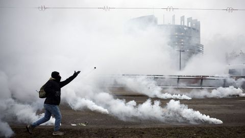 Imagen de archivo de una protesta de agricultores en Estrasburgo