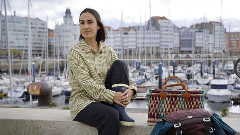 A escritora Mar�a Quiroga, premio Illa Nova de Narrativa
