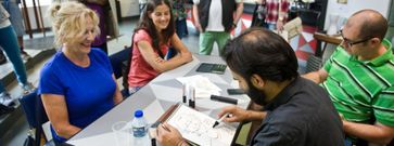 La galer�a Sargadelos fue otro de los lugares a los que acudieron los caricaturistas. 