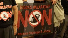 Pancarta contra la planta de biog�s que se est� tramitando para Soandres, A Laracha