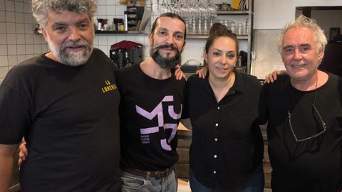 El hostelero santiagu&eacute;s Xan Otero; Pablo M&aacute;rquez, director de Gastronom&iacute;a del Madrid Culinary Campus; la hostelera Claudia Rodr&iacute;guez; y el chef Ferran Adri&agrave;