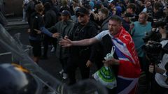 Un momento de los disturbios el pasado d�a 2
