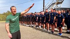 Captura del v�deo de la intervenci�n de Hegseth ante los soldados destinados en la base naval de Guant�namo