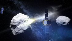 Ilustraci�n de la Agencia Europea del Espacio en la que, a la derecha, se ve el sat�lite vigu�s. 