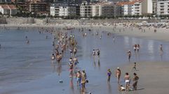 Playa de Silgar, en Sanxenxo, este lunes por la ma�ana