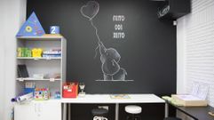 Una zona de la biblioteca del colegio Canosa-Rus (Coristanco)