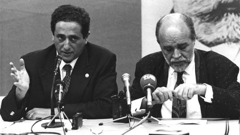 Comparecencia de Carlos Pr�ncipe y Manuel Soto la noche electoral del 26 de mayo de 1991