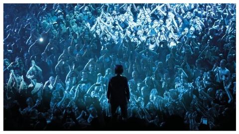 Cave, en una imagen tomada en pleno concierto