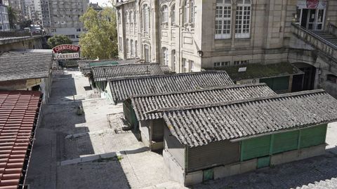 Antiguos puestos del rianxo en el entorno de la plaza de abastos de Ourense.