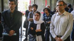 Nasr�n Sotud� durante una comparecencia 
