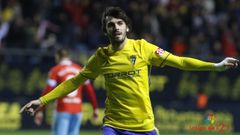 Eugeni celebra su gol al Lugo