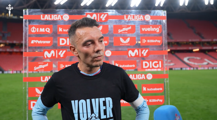 El jugador del Celta Iago Aspas, tras el partido ante el Athletic en San Mam�s.
