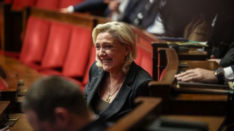 Marie Le Pen, en la Asamblea General francesa el pasado da