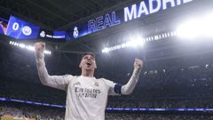 Fede Valverde celebra su tercer gol ante el Manchester City.