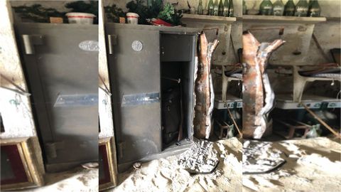 En esta cámara afloró el último gran arsenal de  armas decomisado en Galicia, en el 2019