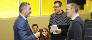 Jim�nez (izquierda) present� el programa de emprendedores impulsado por Juan Roig. 