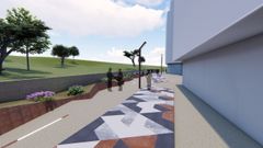 Recreacin de la reforma integral prevista para la calle Luis Seoane de Pontevedra