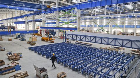 Obras de construcci�n de la f�brica digital de bloques de Navantia, en foto de archivo