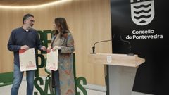 Demetrio Gmez y Montse Fajardo presentaron este lunes en el Concello de Pontevedra las actividades del Mes da Memoria