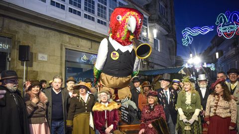 El loro Ravachol, durante su presentacin este lunes en Pontevedra.