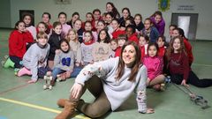 Club Pat�n Conxuro, con la profesora, Ana Mart�nez, en primer t�rmino