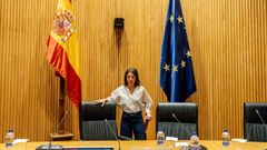 La eurodiputada y secretaria pol�tica de Podemos, Irene Montero, este jueves en el Congreso.
