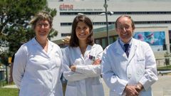 Los doctores Jackeline Agorreta, Irati Garmendia y Luis Montuenga, coordinadores de la investigaci�n coordinada por el Cima y la Cl�nica Universidad de Navarra sobre c�ncer de pulm�n