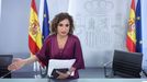 La ministra de Hacienda, Mara Jess Montero, tras una rueda de prensa en La Moncloa.