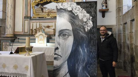 Fernando Y��ez don� una pintura al santuario de Santa Minia que, adem�s de retratar a la m�rtir, incluye una inscripci�n sobre el descubrimiento de sus restos en las catacumbas de Santa In�s (Roma), en el a�o 362. La obra, que forma parte de una serie que reproduce mitades de cuadros, se exhibir� en la parroquia.