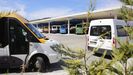 Imagen de ayer de la dársena de autobuses de la estación intermodal de Ourense.