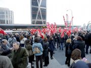 Trabajadores del sector protestaron ayer en Madrid. 