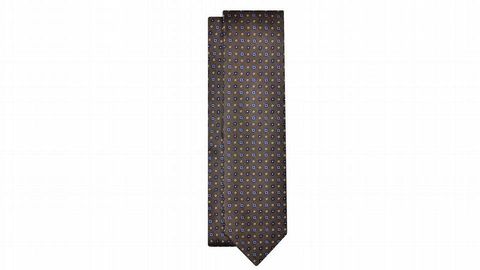 Corbata de hombre Dustin de seda con pala de 8 cm en color marr�n con estampado a contraste. Precio: 25,95 euros
