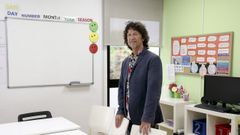 Christian Miller, director de A Casa das Linguas, en la escuela de &Aacute;rea Central, en Fonti&ntilde;as.