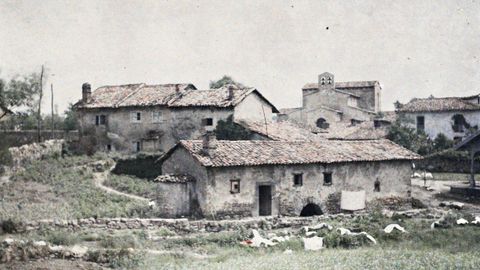 Vista del barrio de Santullano, en 1917