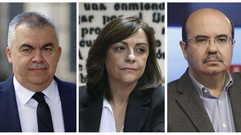 Fotograf�as de archivo del exsecretario de Organizaci�n del PSOE Santos Cerd�n, la gerente del PSOE Ana Mar�a Fuentes y el exvicepresidente de la Junta de Andaluc�a Gaspar Zarr�as.