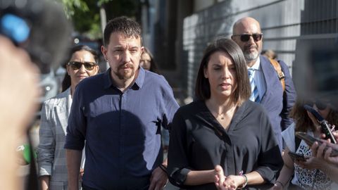 Pablo Iglesias e Irene Montero a su llegada a los juzgados el pasado mayo.