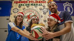 Natalia Trillo, Paula Blanco, Noelia Barreiro y Manuel P�rez, parte de la organizaci�n del torneo.