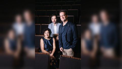 La soprano Blanca Gmez, junto al pianista Hctor Guerrero (centro) y el tenor Miguel Bernal