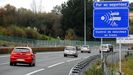 Señal de aviso del radar de tramo en el túnel de O Sartego en la AP-9.