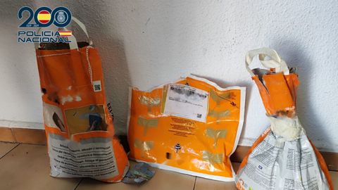 Imagen de los productos químicos que el detenido usaba para adulterar la carne en putrefacción que comercializaba